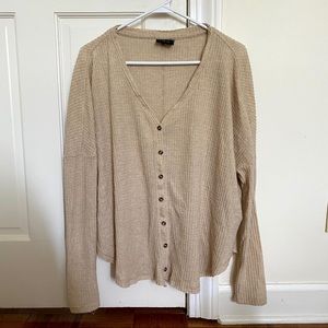 Urban Outfitters Out From Under Tan Jojo Button-Front Thermal